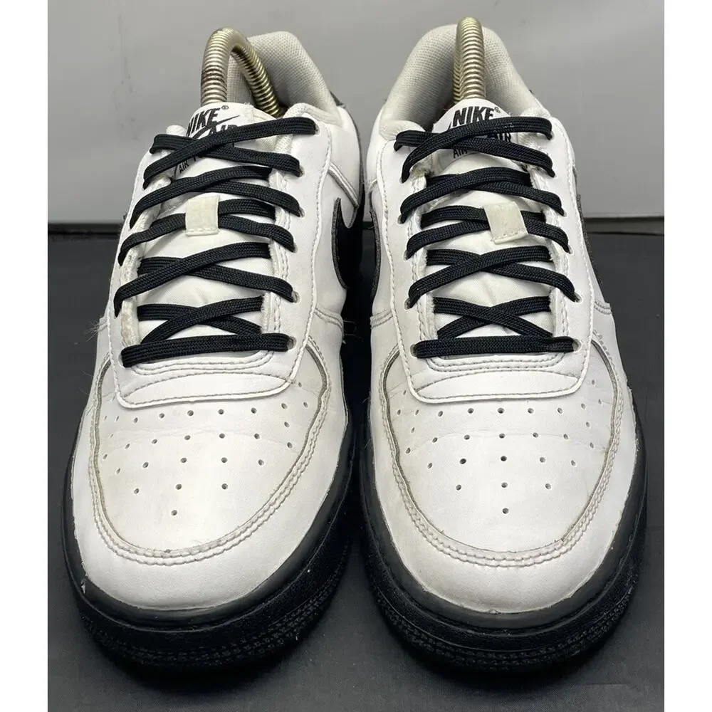 Nike Air Force 1 AF1 White Black Edition Shoes Kids 6Y / Women 7.5 Fast Shipping